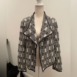 Calvin Klein Black and White Jacket with Tinsil Thread size M